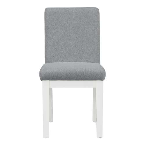 White Modern Style upholstered Fabric Wooden Dining Chair Set of 4 Foam Fabric Back Chairs Home Hotel Kitchen Use Solid Wood