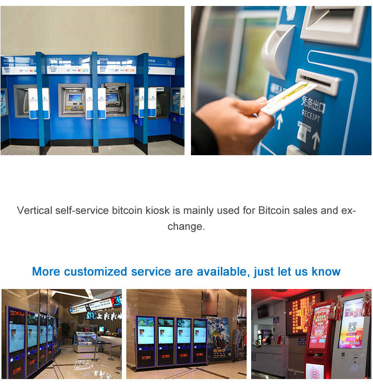 Free Standing Self Service Touch Screen Cash Coin Payment Currency Exchange Kiosk ATM Machine