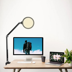 Three Color Modes Swing Arm Desk Lamp with Clamp Task Light Drafting Light Table Lamp  for Reading