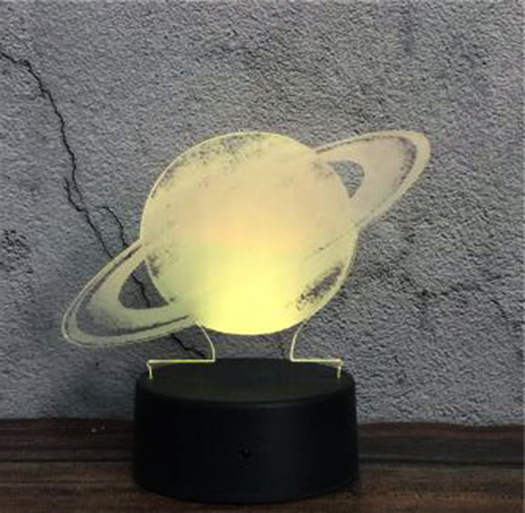 3D Crystal Ball Light Solar System Planet Pattern Crystal Ball Round Wooden Base Night Light For Kids Bedroom Table Desk Decor