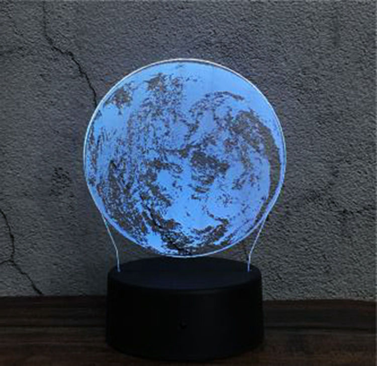 3D Crystal Ball Light Solar System Planet Pattern Crystal Ball Round Wooden Base Night Light For Kids Bedroom Table Desk Decor