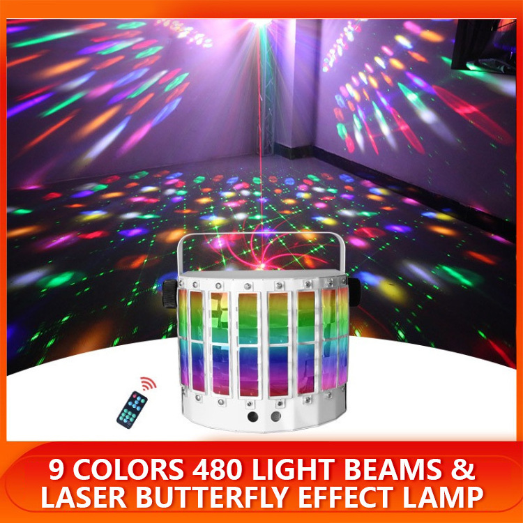 Premium Voice Controlled Rgbw Stage Effect Led Laser Butterfly Disco Light Show