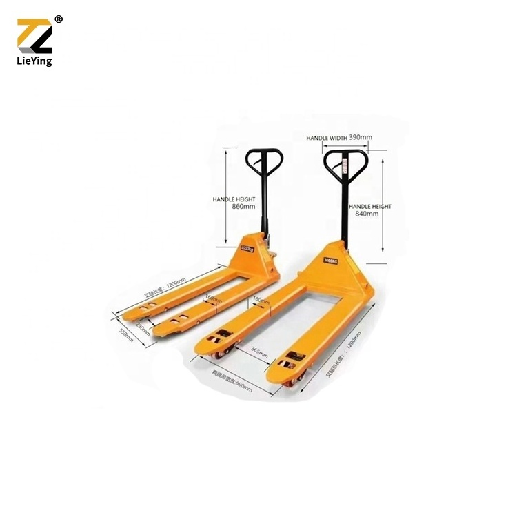 low price  hand pallet truck 2000kg 3000kg  Semi hydraulic pump manual pallet truck nylon wheel 5ton