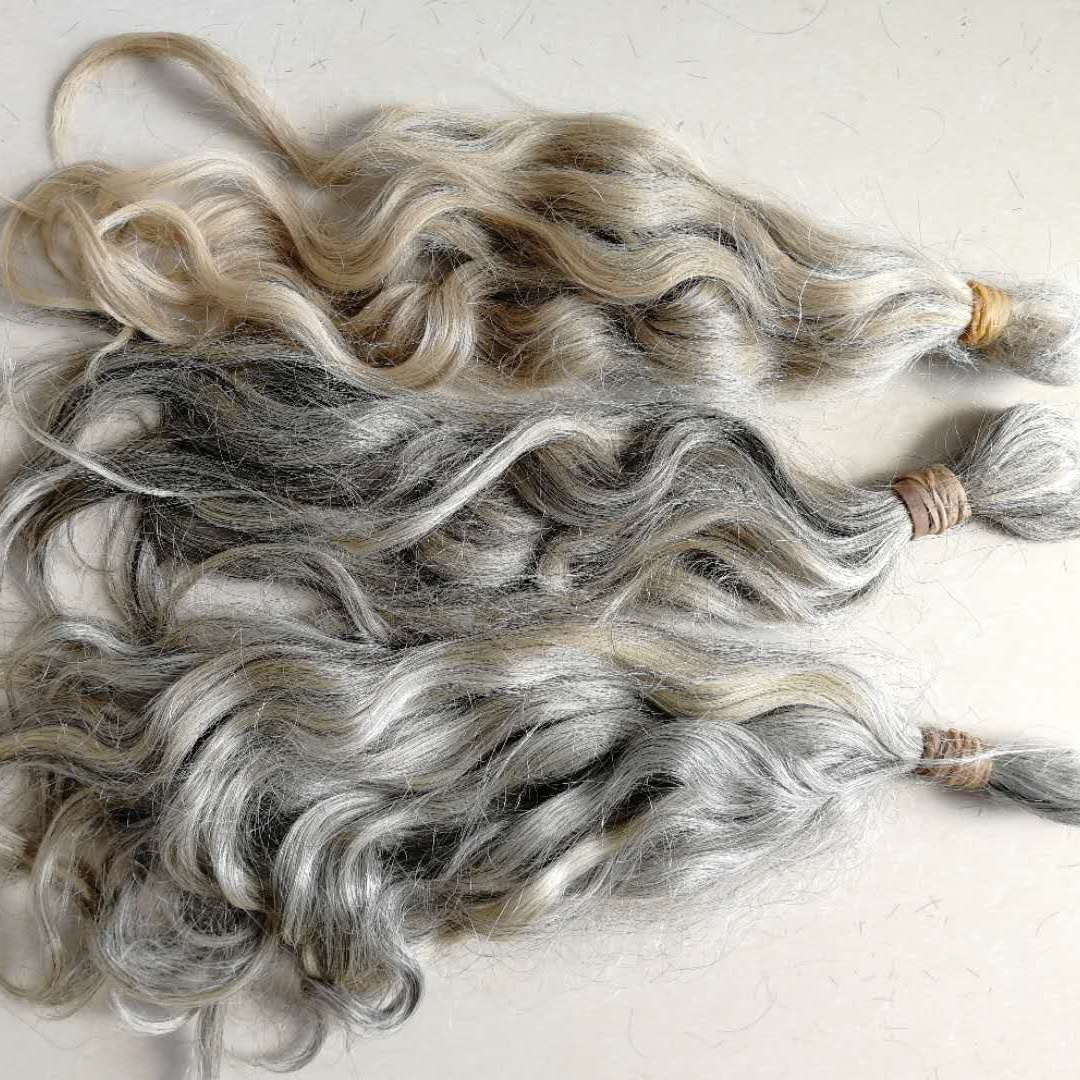 grey human hair for braiding 7A grade remy virgin large stock natural hair