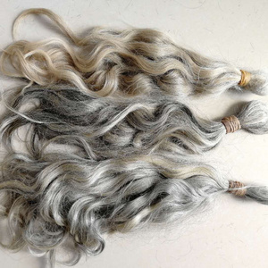 grey human hair for braiding 7A grade remy virgin large stock natural hair