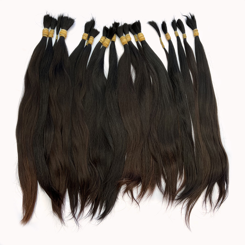 Wholesale Raw Virgin Chinese Hair Bulk Extensions Straight Style Smooth Soft No Shedding Tangles Girls Model Number Hair Bundle