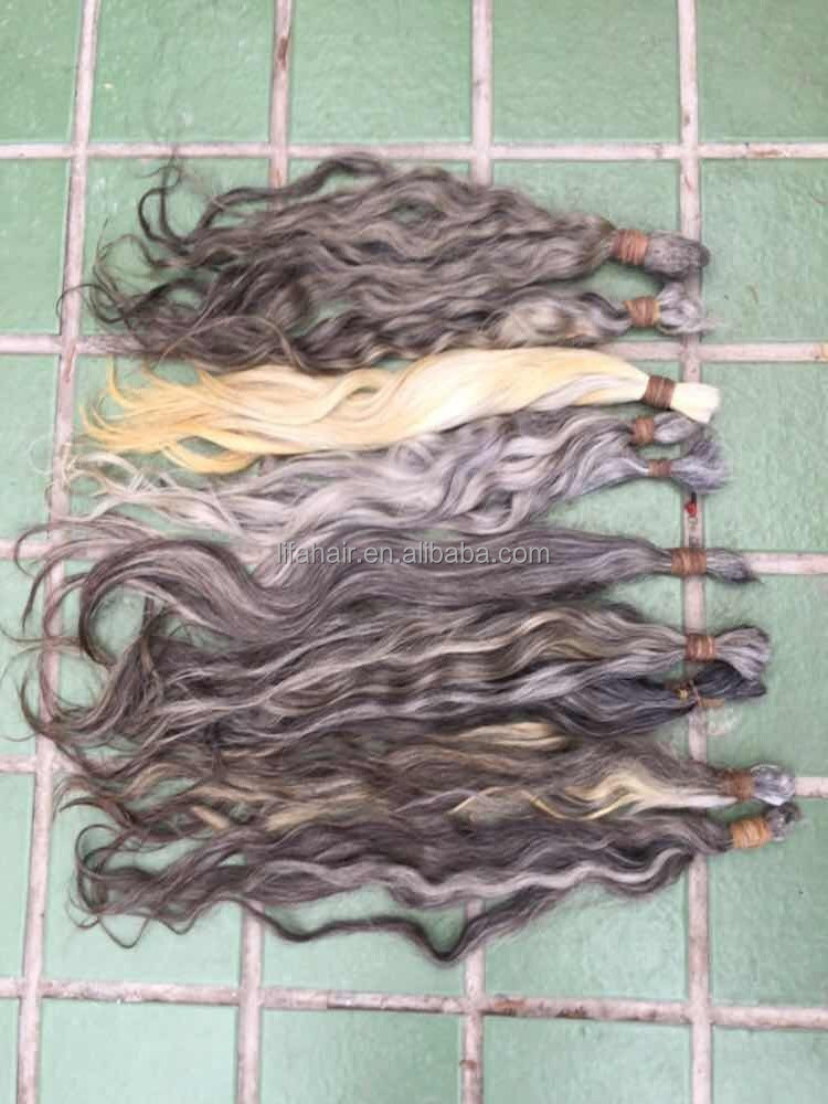 grey human hair for braiding 7A grade remy virgin large stock natural hair