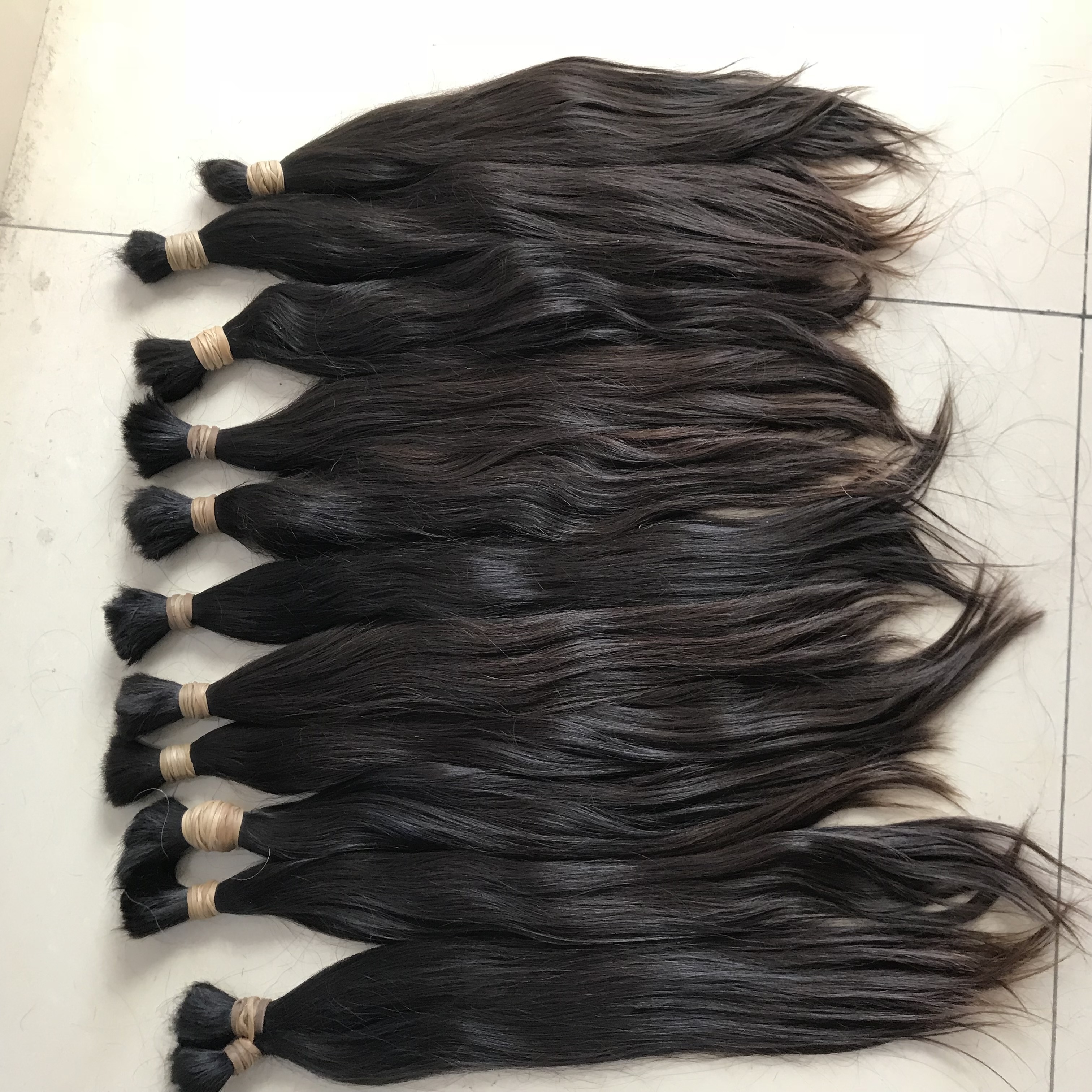 Super quality full cuticle Aligned raw hair bundles Unprocessed soft and smooth raw filipino hair natural black