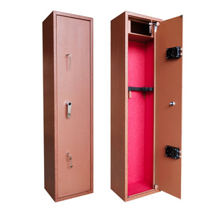 Metal Wood grain furniture surface mechanical lock 5 gun safe cabinet, gun safe box, heavy duty gun safe