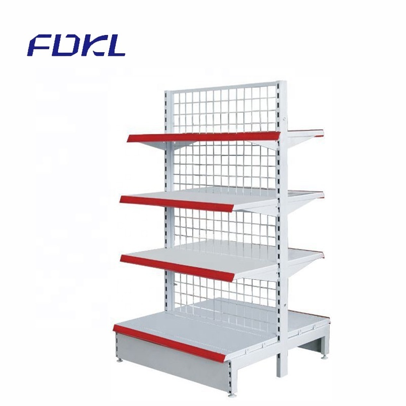 China factory adjustable double side gondola grocery store shelf used for shop and supermarket