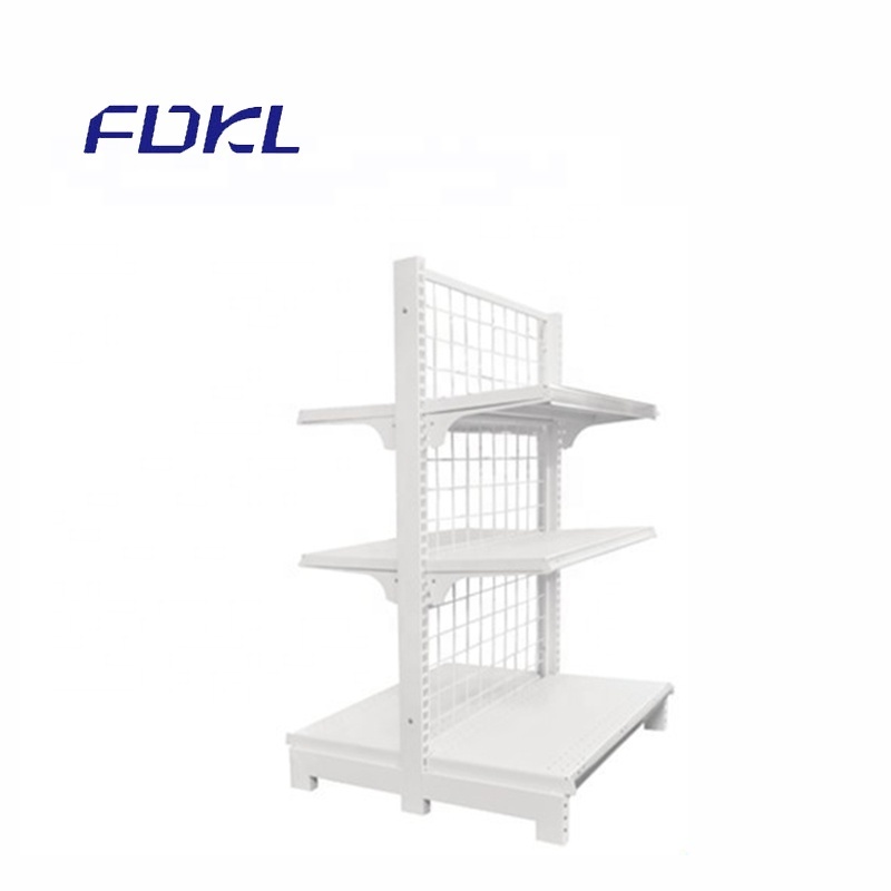 China factory adjustable double side gondola grocery store shelf used for shop and supermarket