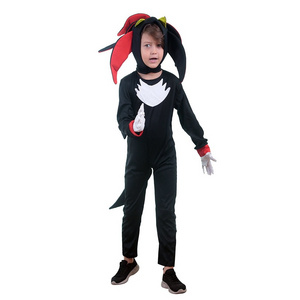 New Style Kids  Super Shadow Cosplay Jumpsuit Sonic Halloween Costumes for Boys