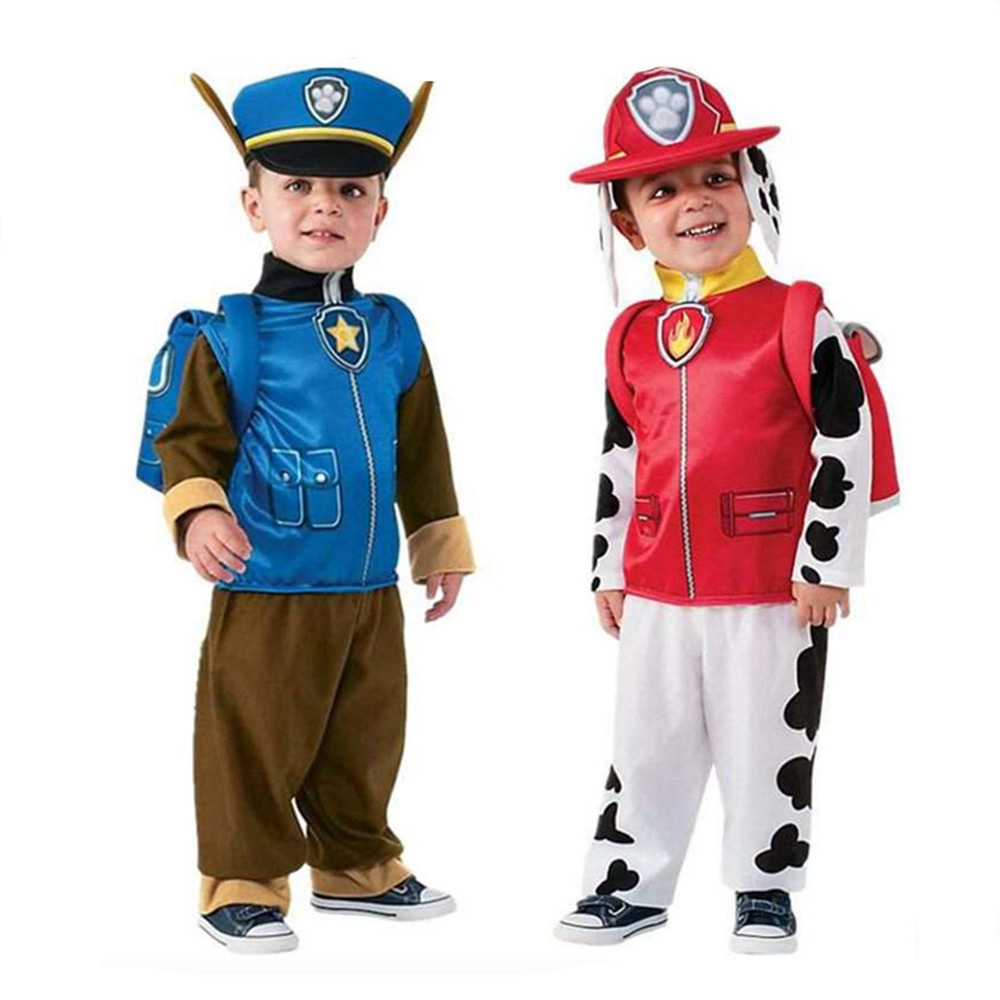 Mascot Cartoon Human Character Costume Patrol Dog Chase Marshall Costume for Kid Halloween