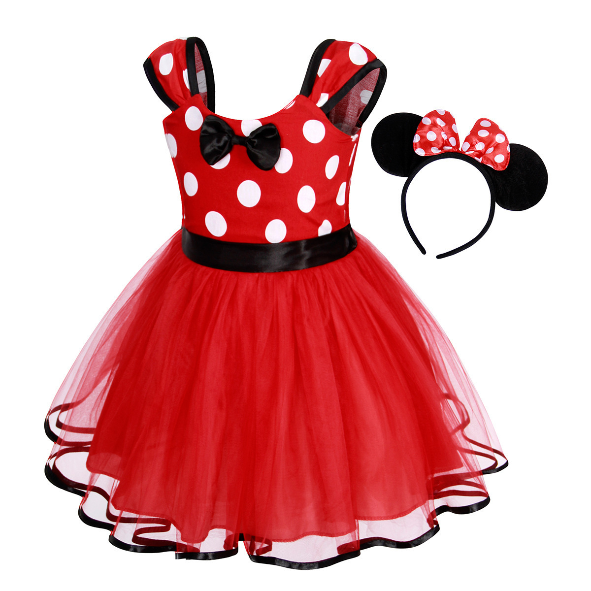 Baby Toddler Girl Polka Dots Fancy Dress Up Costume Birthday Party Tulle Dresses Size 9M-5T  for Girls Minnie Costume