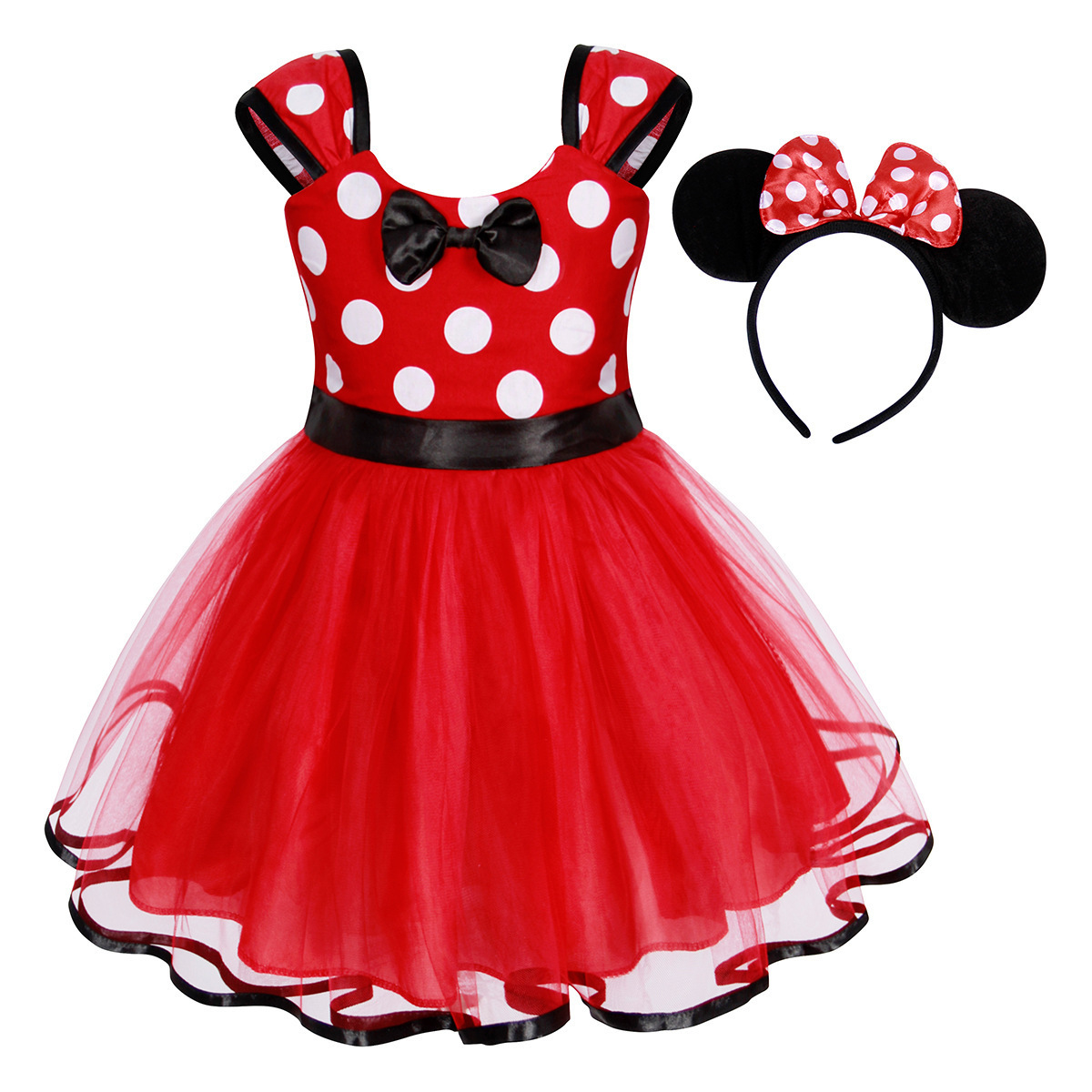 Baby Toddler Girl Polka Dots Fancy Dress Up Costume Birthday Party Tulle Dresses Size 9M-5T  for Girls Minnie Costume