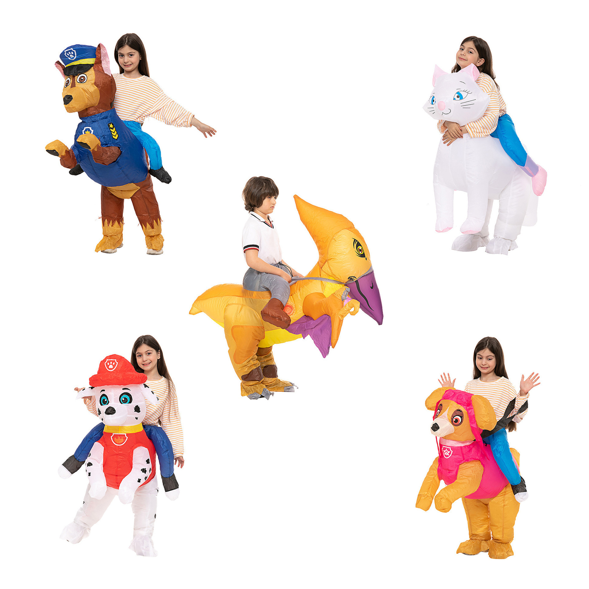 Mascot Cartoon Human Character Costume Dog Chase Skye Inflatable Costume for Kid Halloween