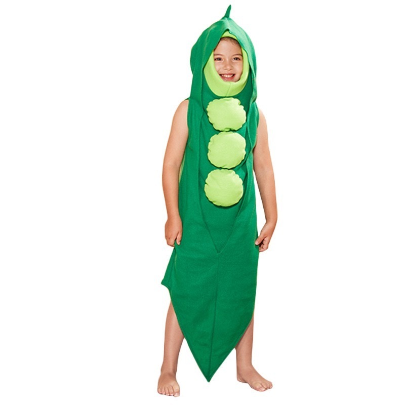 Hot Sale Children Funny Vegetables Cosplay Jumpsuit  Green Pea Costume for Kids