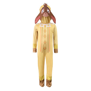 Cartoon animal Character Cosplay goat yellow jumpsuit for kid Costume for Halloween Dress Up  star