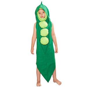 Hot Sale Children Funny Vegetables Cosplay Jumpsuit  Green Pea Costume for Kids