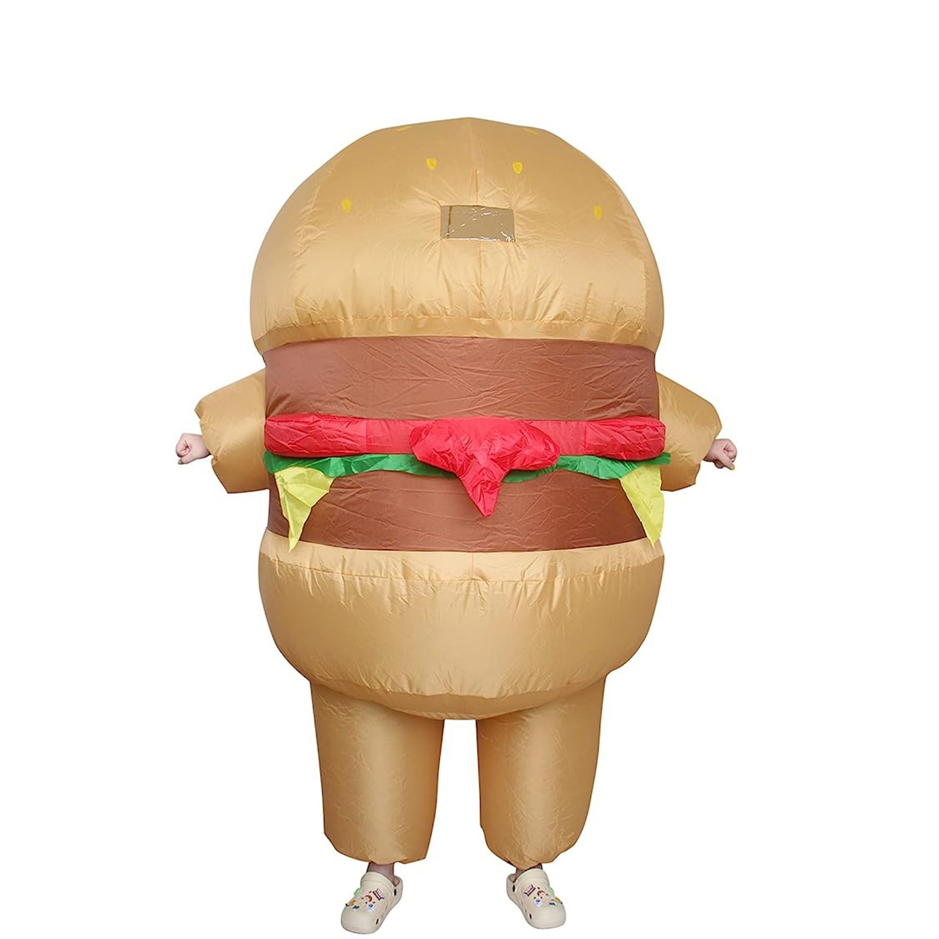 Adults  food cosplay beef hamburger  Mascot Inflatable hamburger  Halloween Costumes for Man inflate