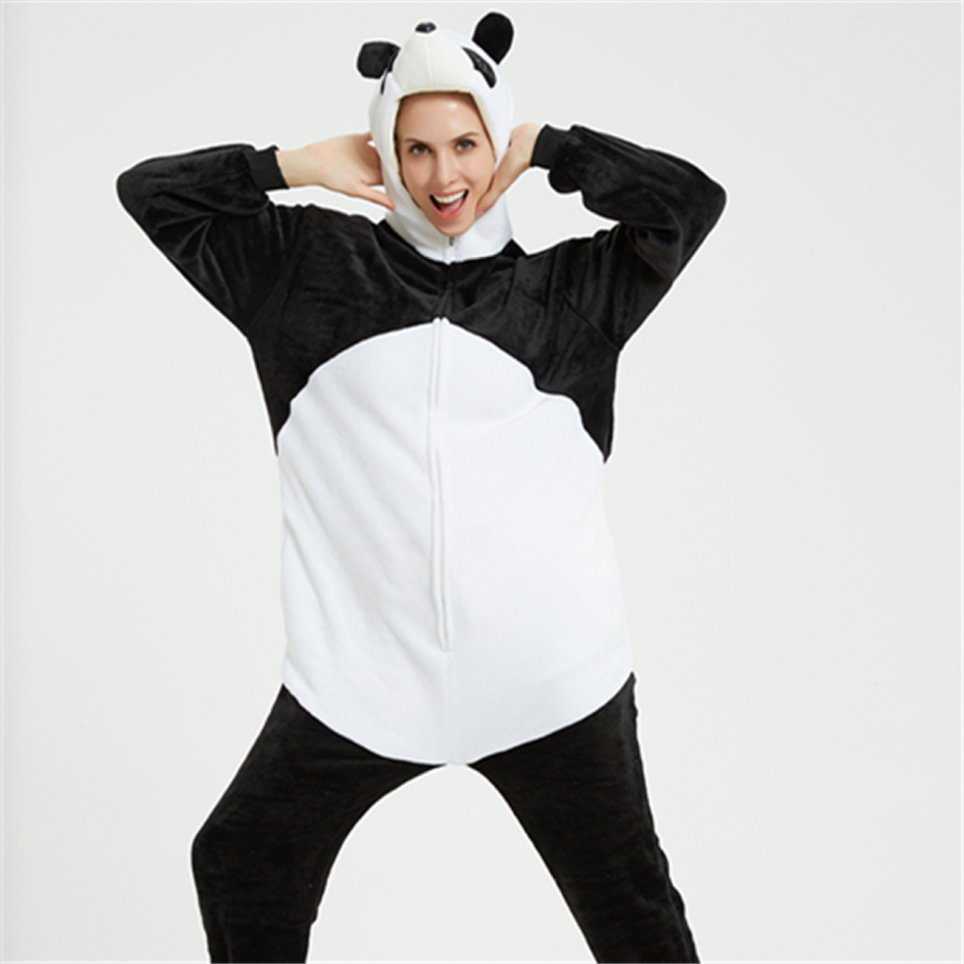 Halloween Outfit Mascot animal Cosplay Funny Panda Dinosaur blue jumpsuit  for adult costume party