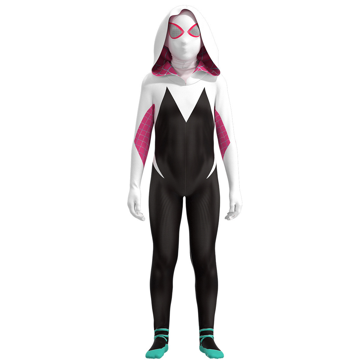 The Movie Role Gwen Stacy Costume Anti-Gwen Cosplay Jumpsuit Halloween Bodysuit Sexy Suit  with Hat for Kids Adult Costume