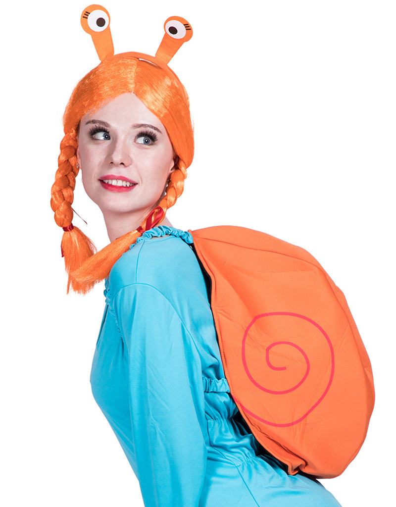 Hot Sale Snail Cosplay Cute Insects Costumes Blue Deluxe Dress with Bag Wig Halloween Adult