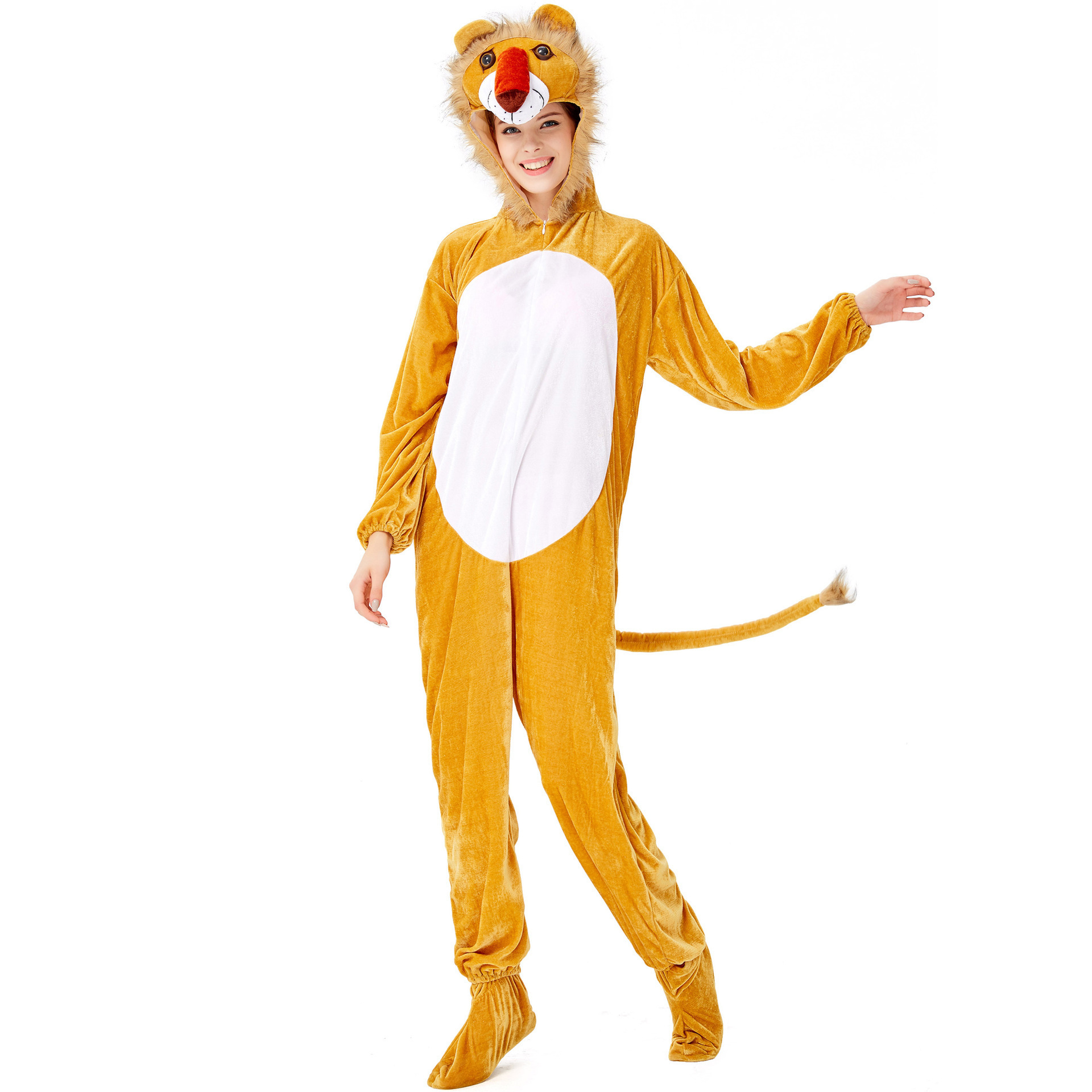 New Design Animal Role Play yellow weasel Cosplay Yellow Jumpsuit Costume Outfit for Adult Halloween