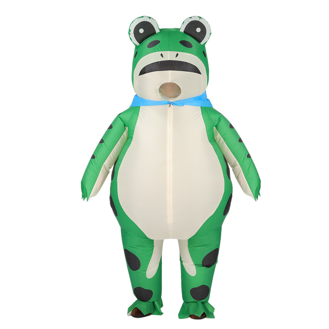 Hot Sale Mascot Cartoon Character Frog Cosplay Funny Green Inflatable Frog Costume for Adult Men