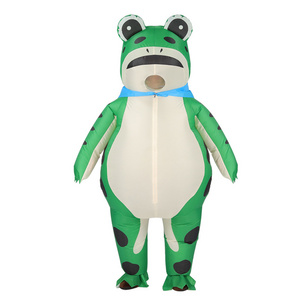 Hot Sale Mascot Cartoon Character Frog Cosplay Funny Green Inflatable Frog Costume for Adult Men