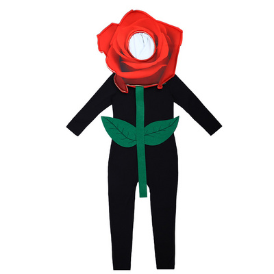 Halloween Outfit Mascot Plant red roses Cosplay Funny kid Costume for children Carnival jumpsuit flower Valentine's Day