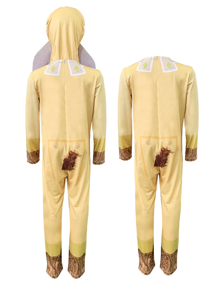 Cartoon animal Character Cosplay goat yellow jumpsuit for kid Costume for Halloween Dress Up  star