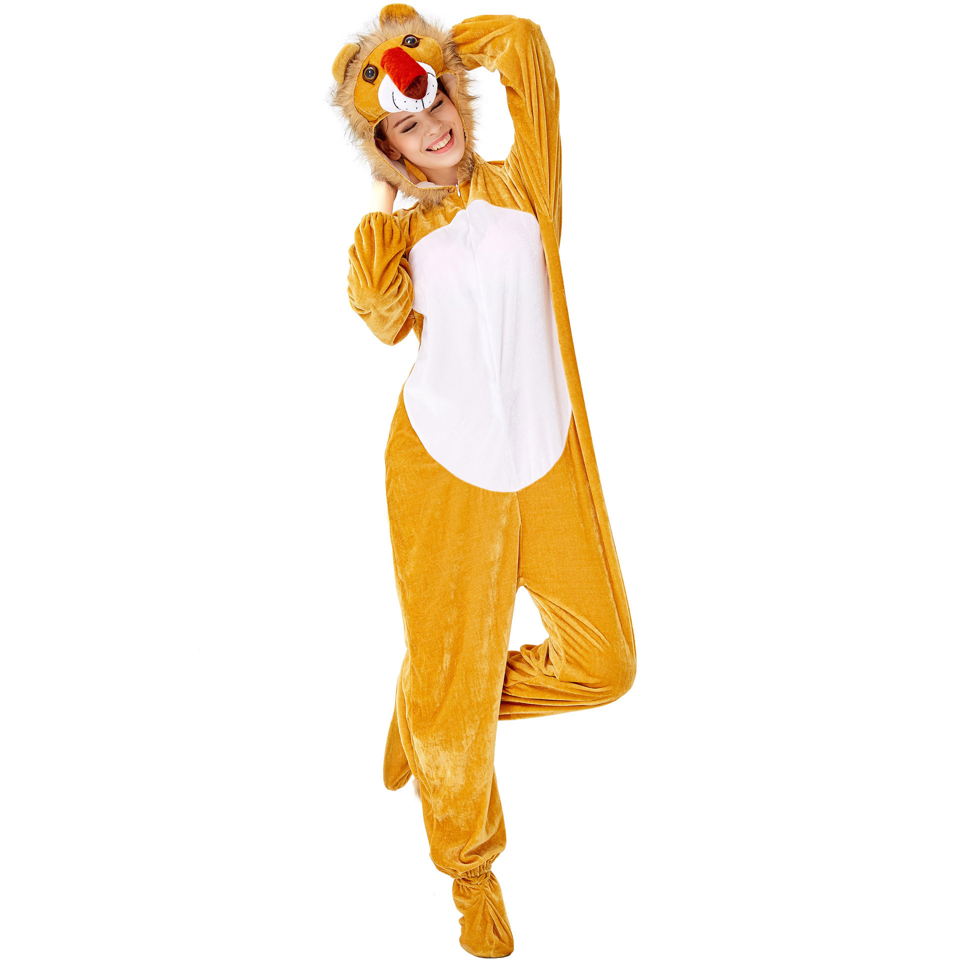 New Design Animal Role Play yellow weasel Cosplay Yellow Jumpsuit Costume Outfit for Adult Halloween