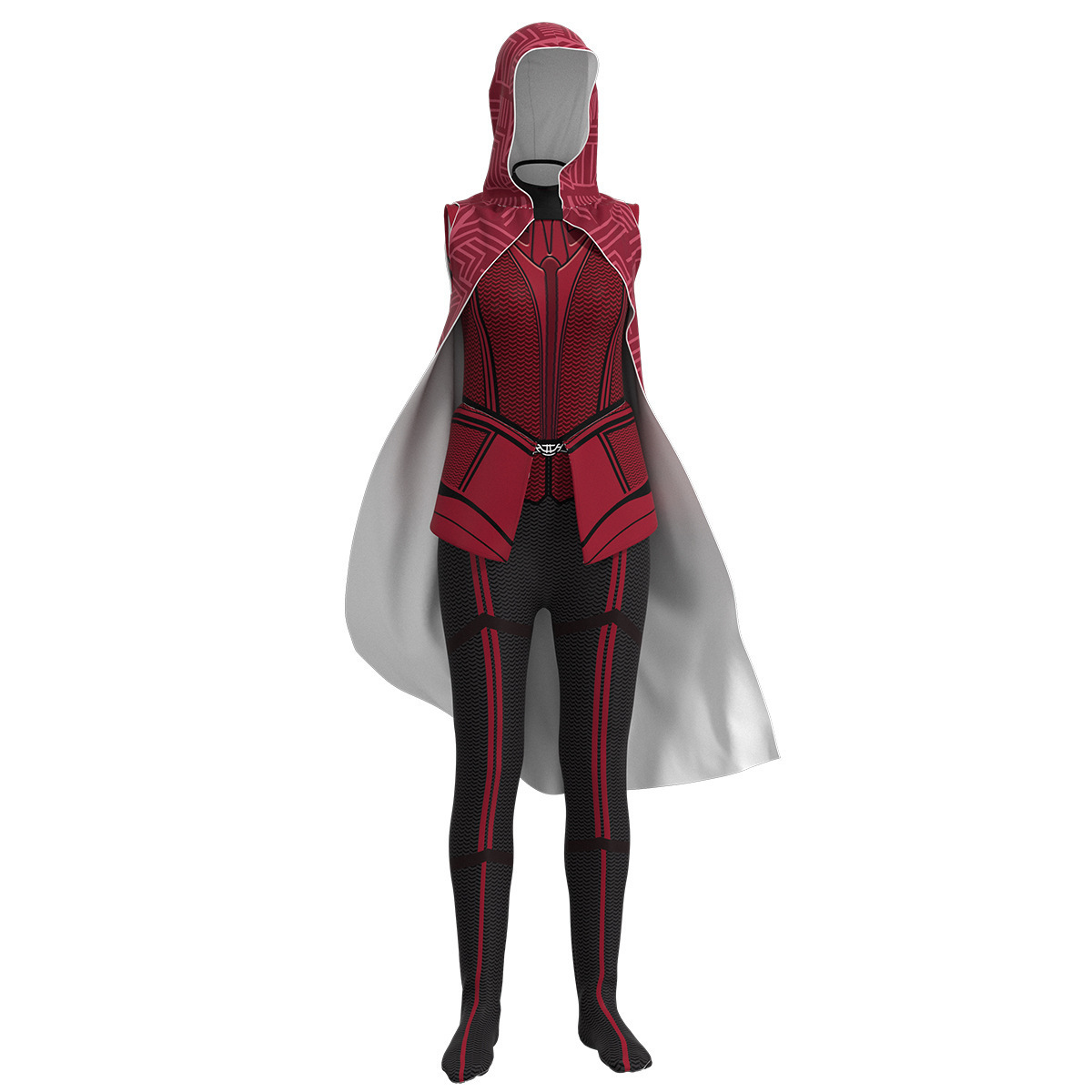 Wanda Vision Scarlet Witch Cosplay Costume Sexy Jumpsuit Halloween Adult with Cloak