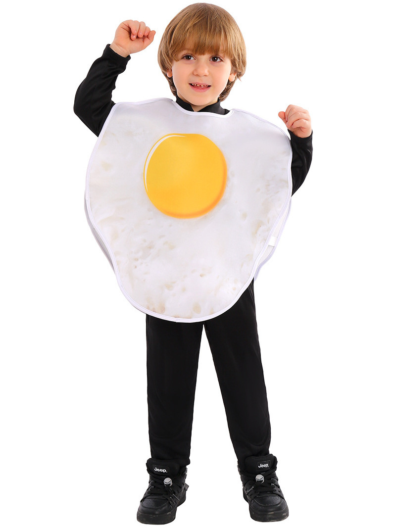 Food Role egg bacon Cosplay Sponge Top Costume for kid Halloween Carnival Party breakfast