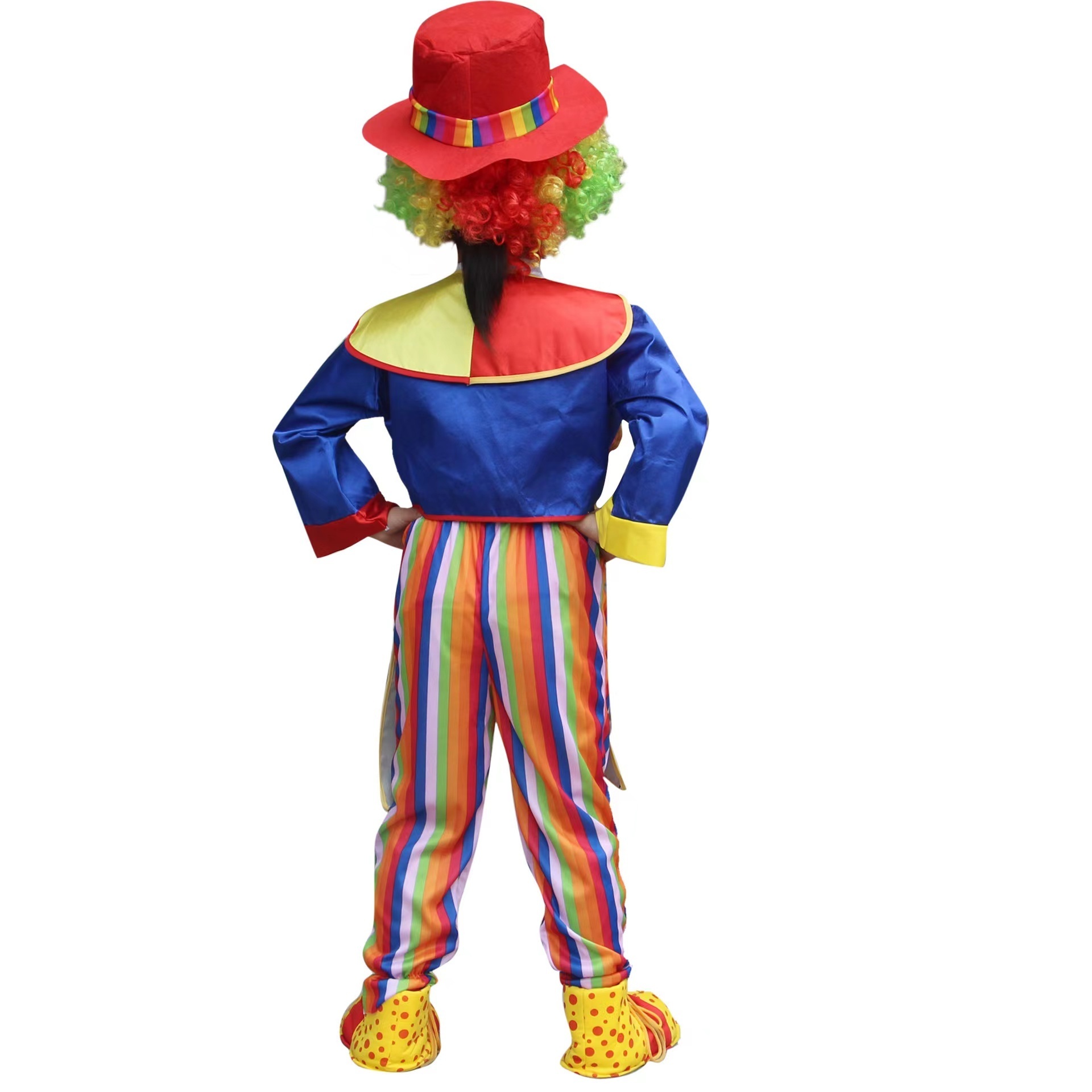 Circus Clown Cosplay Costume for Children Halloween Party Magician Stage Show Clothing Clown Jumpsuit for Boys