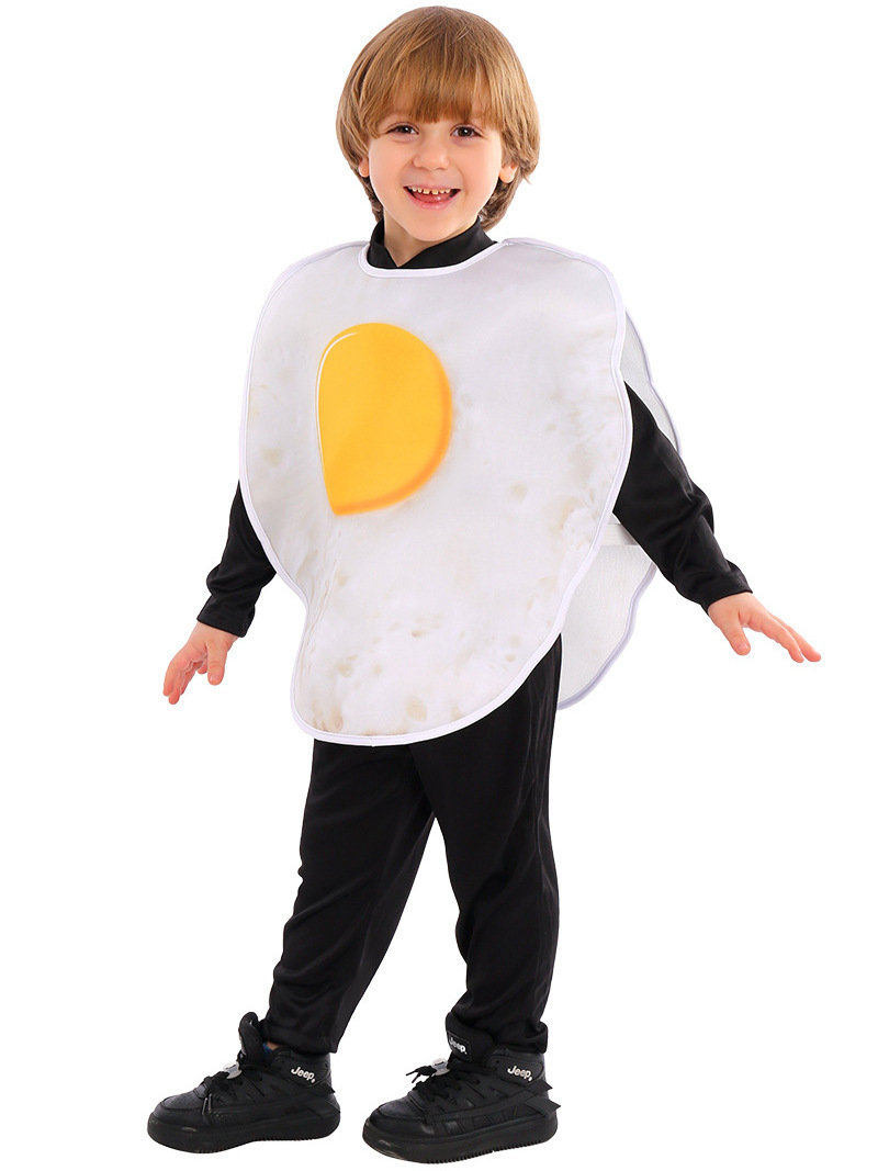 Food Role egg bacon Cosplay Sponge Top Costume for kid Halloween Carnival Party breakfast