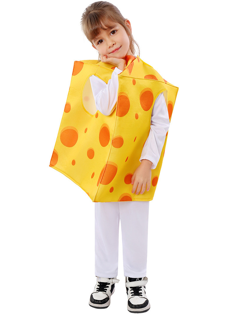 children performance Food Role Cheese Cosplay Yellow cheese Costume Outfit Funny for  Kid Halloween