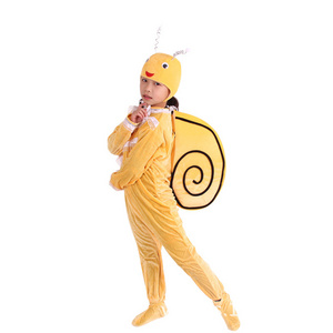 Children's animal costume  Snail Cosplay Cute Insects Costumes yellow snail Halloween kid