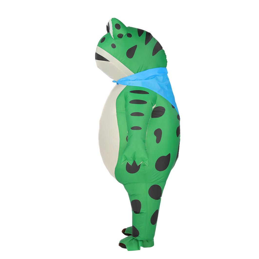 Hot Sale Mascot Cartoon Character Frog Cosplay Funny Green Inflatable Frog Costume for Adult Men