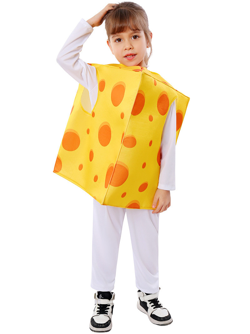 children performance Food Role Cheese Cosplay Yellow cheese Costume Outfit Funny for  Kid Halloween