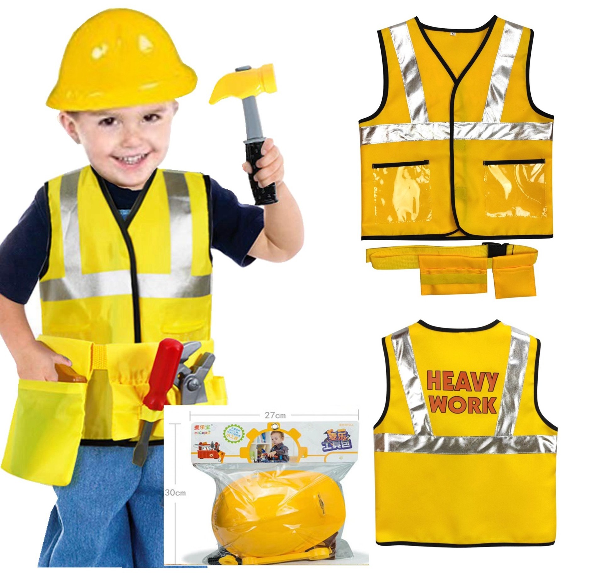 Hot Sale Perfect Engineer Dress-Up Toy Sets for Role Play Construction Workers  Halloween Costume for Kids Boys