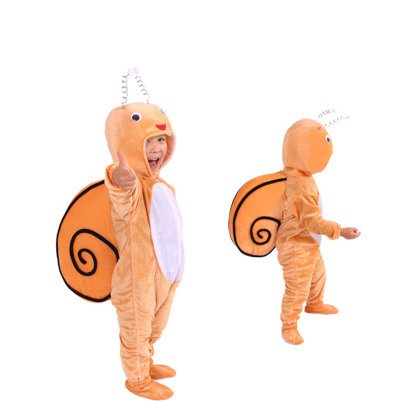 Children's animal costume  Snail Cosplay Cute Insects Costumes yellow snail Halloween kid