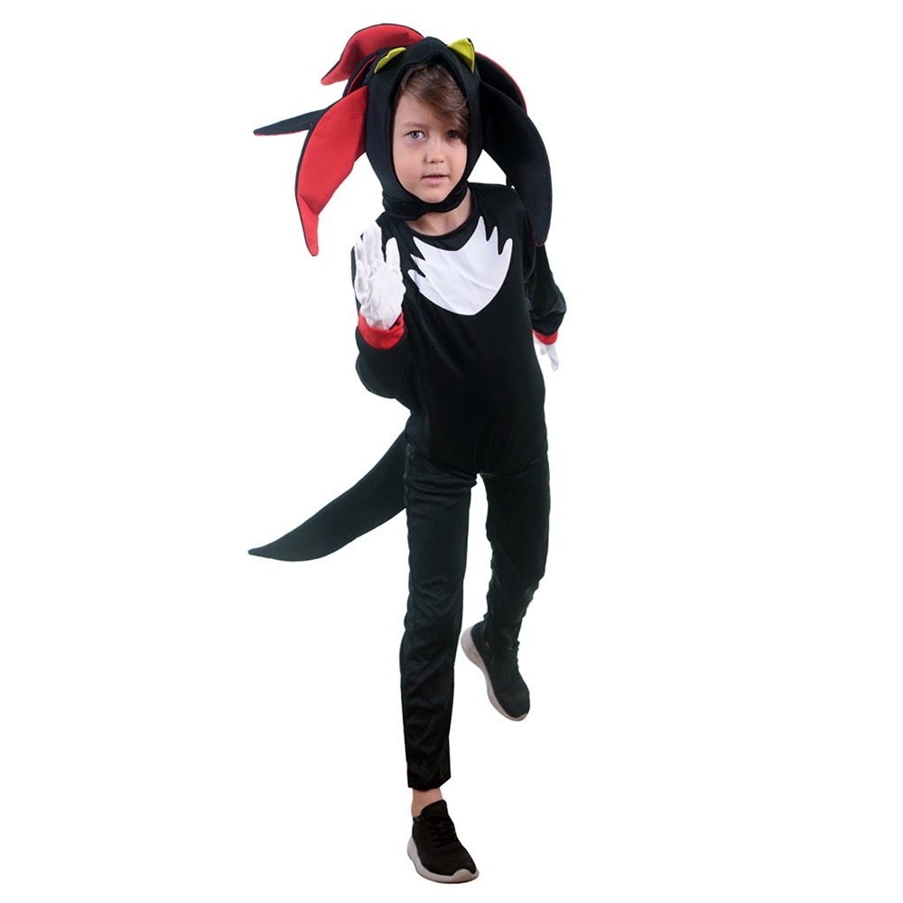 New Style Kids  Super Shadow Cosplay Jumpsuit Sonic Halloween Costumes for Boys