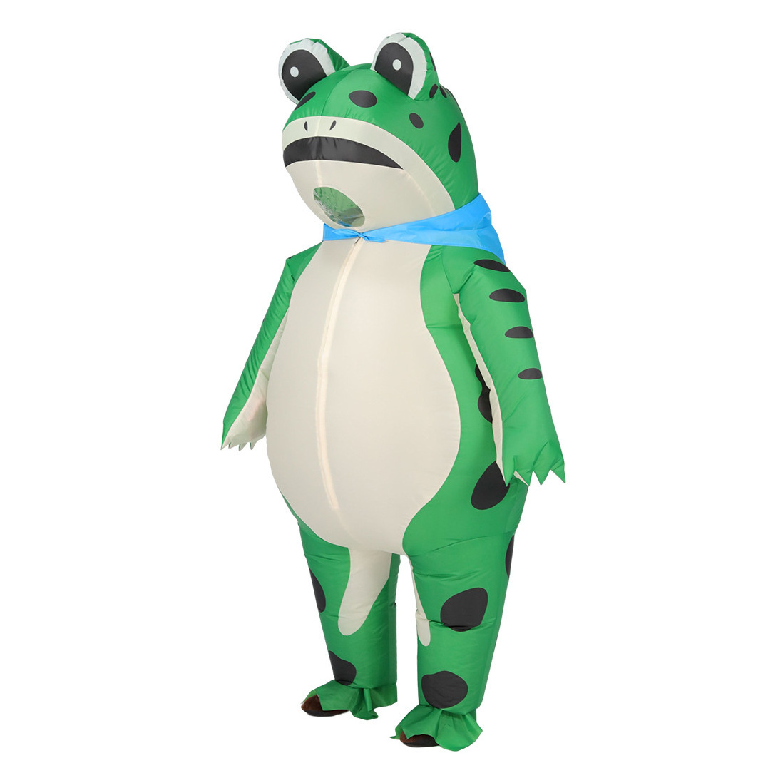 Hot Sale Mascot Cartoon Character Frog Cosplay Funny Green Inflatable Frog Costume for Adult Men