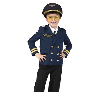 INs Hot Sale Children Deluxe Airline Captain Uniform Pilot Halloween Costumes for Kids