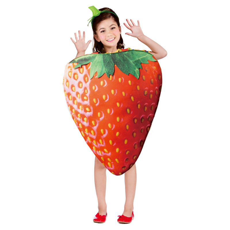 fruit vegetable Cosplay Strawberry sponge top costume Halloween costume Strawberry Fun Fruit Party dress