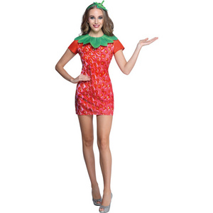 fruit vegetable Cosplay Strawberry dress costume Halloween costume Strawberry Fun Fruit Party dress