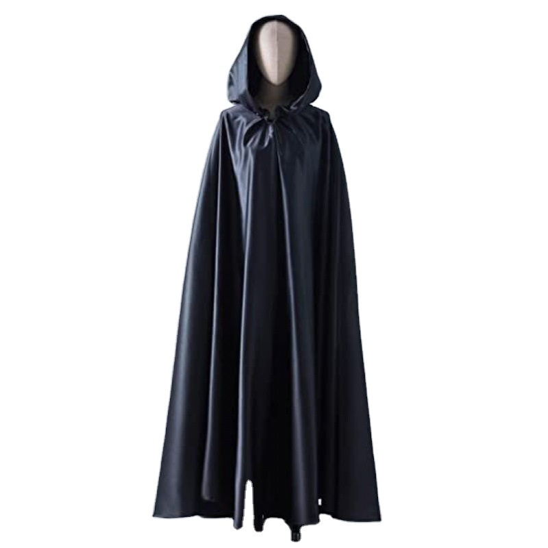 halloween black witch cosplay Medieval hood costume hooded cloak wizard costume carnival party