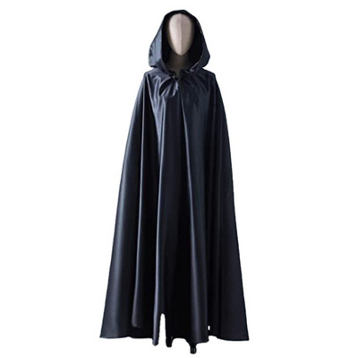 halloween black witch cosplay Medieval hood costume hooded cloak wizard costume carnival party